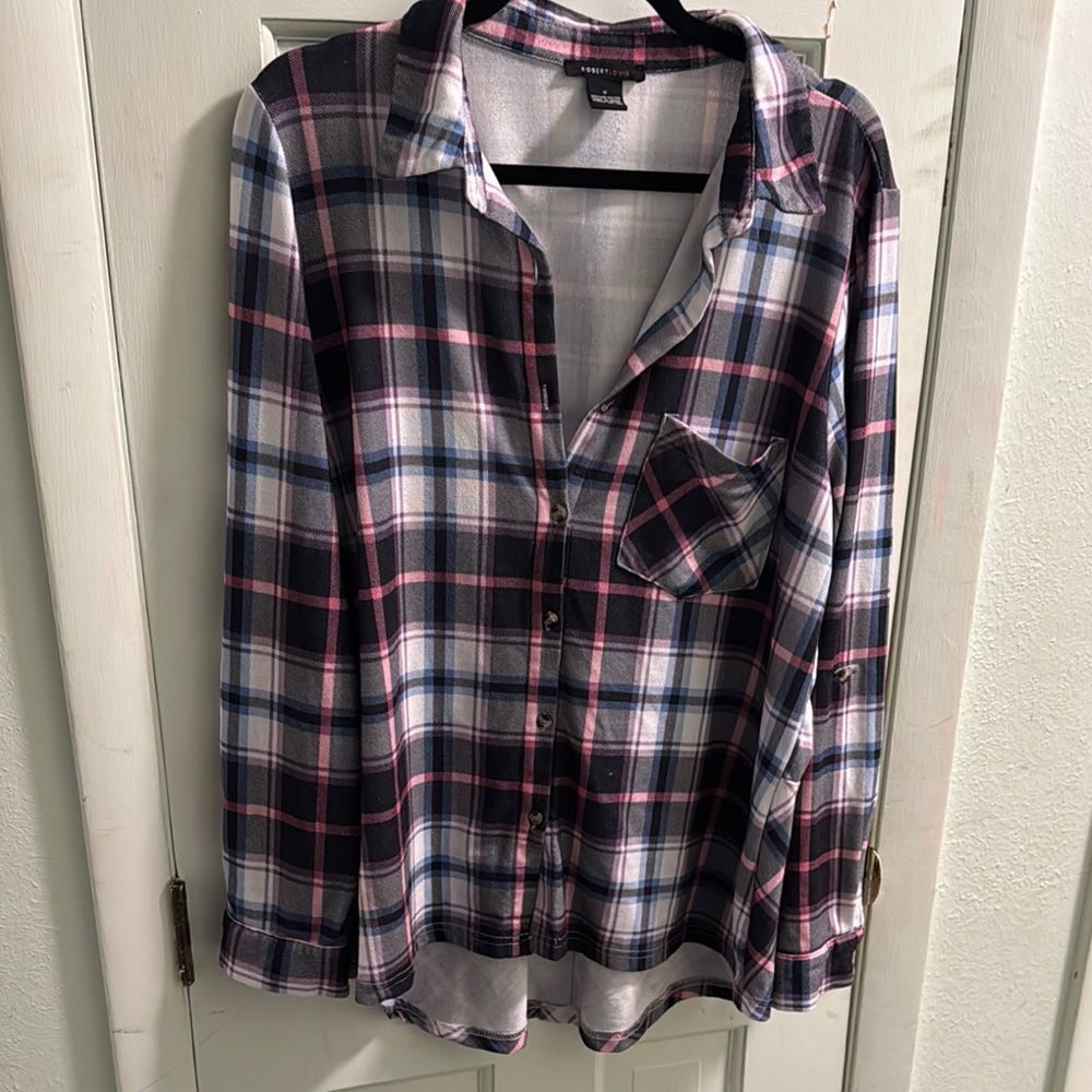 Plaid Button-Up Shirt